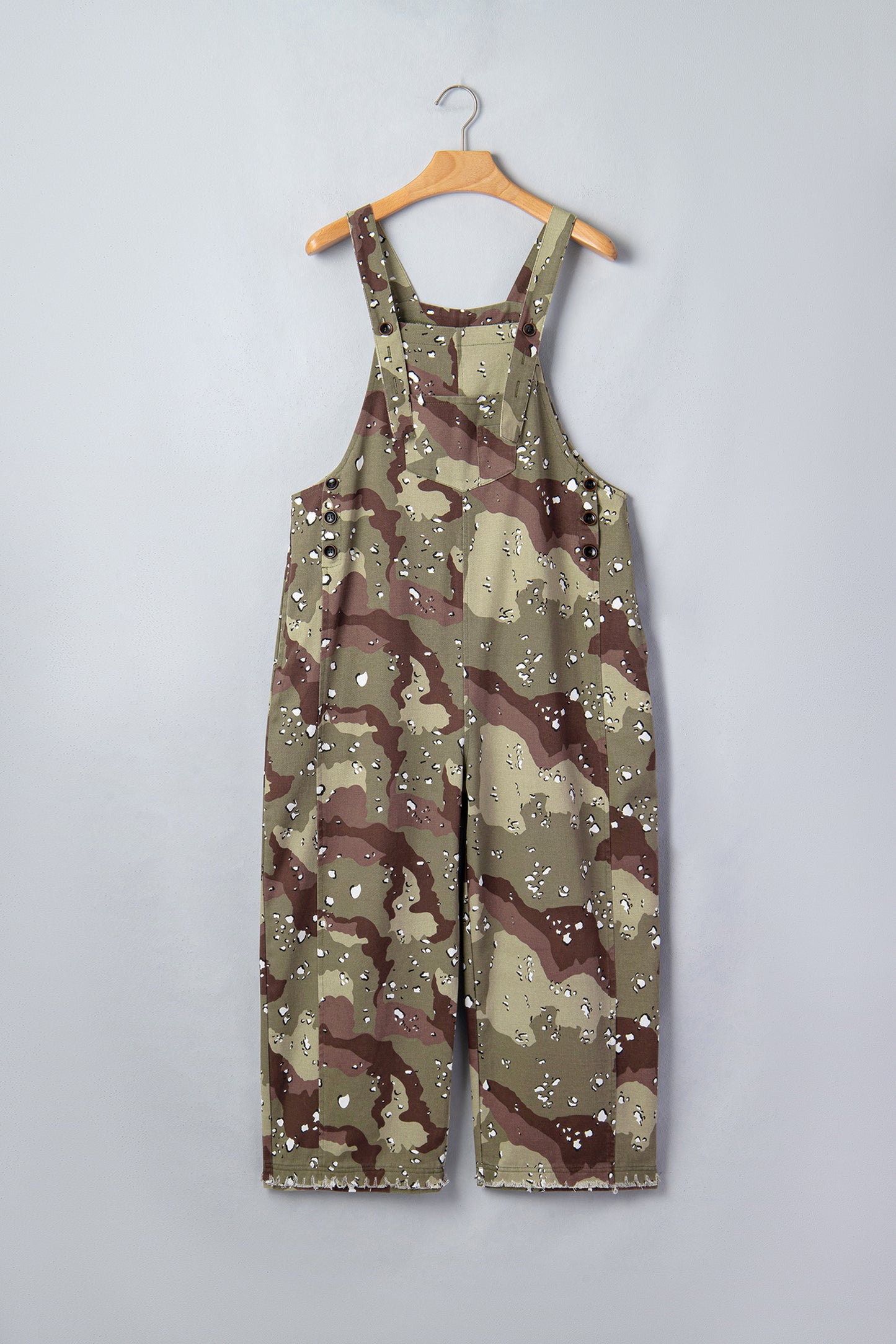 Backroad Camo Cropped Denim Overalls