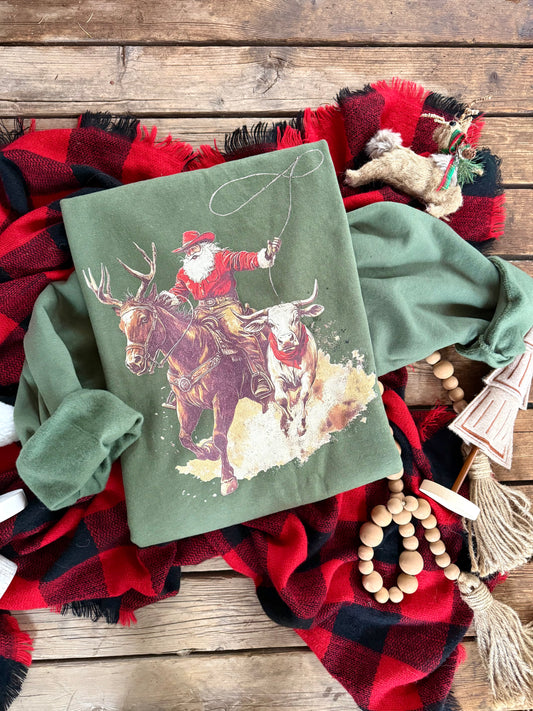 Wranglin’ Santa Crewneck