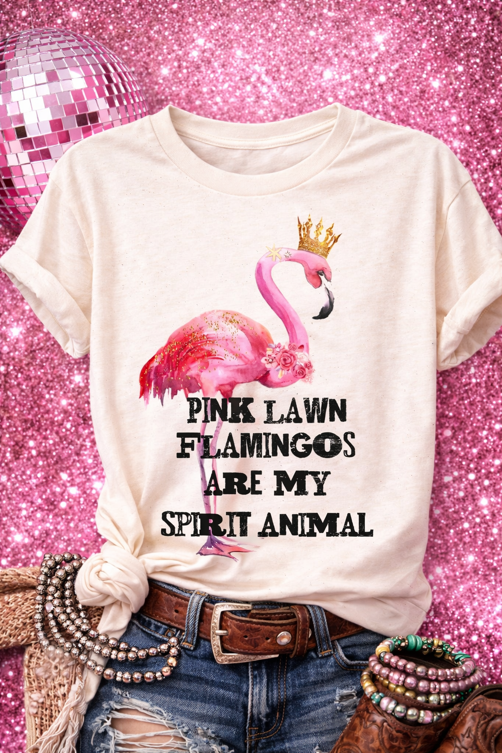 Pink Lawn Flamingos Are My Spirit Animal Tee