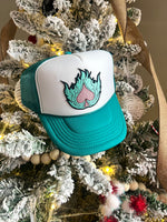 Flamin’ Spades Turquoise Trucker Hat