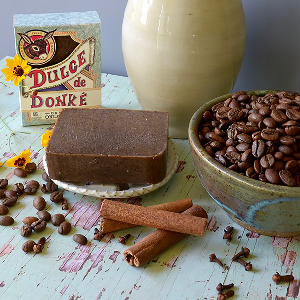 Exfoliating Spiced Coffee Donkey Milk Soap  4.5 oz