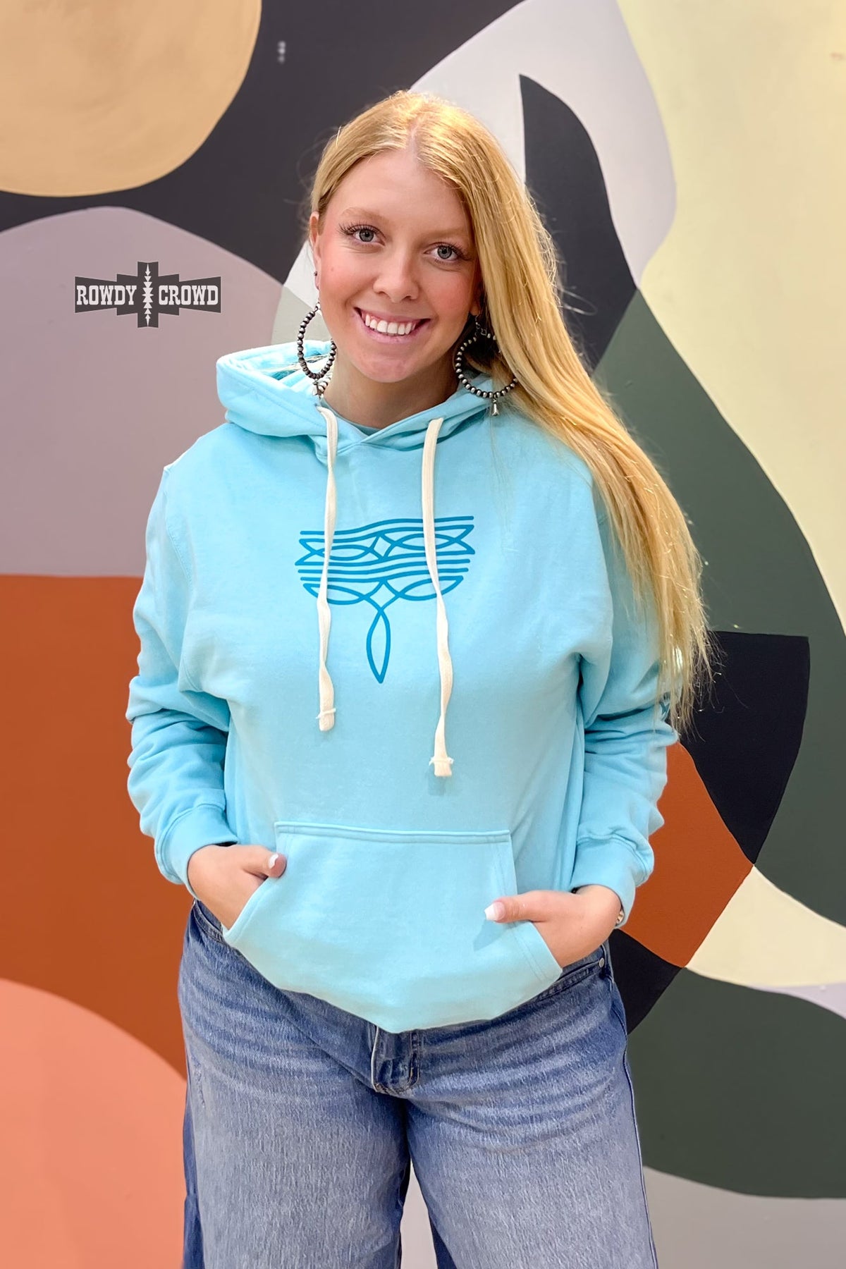 Turquoise  Bali Boot Stitch Hoodie | XS–2XL