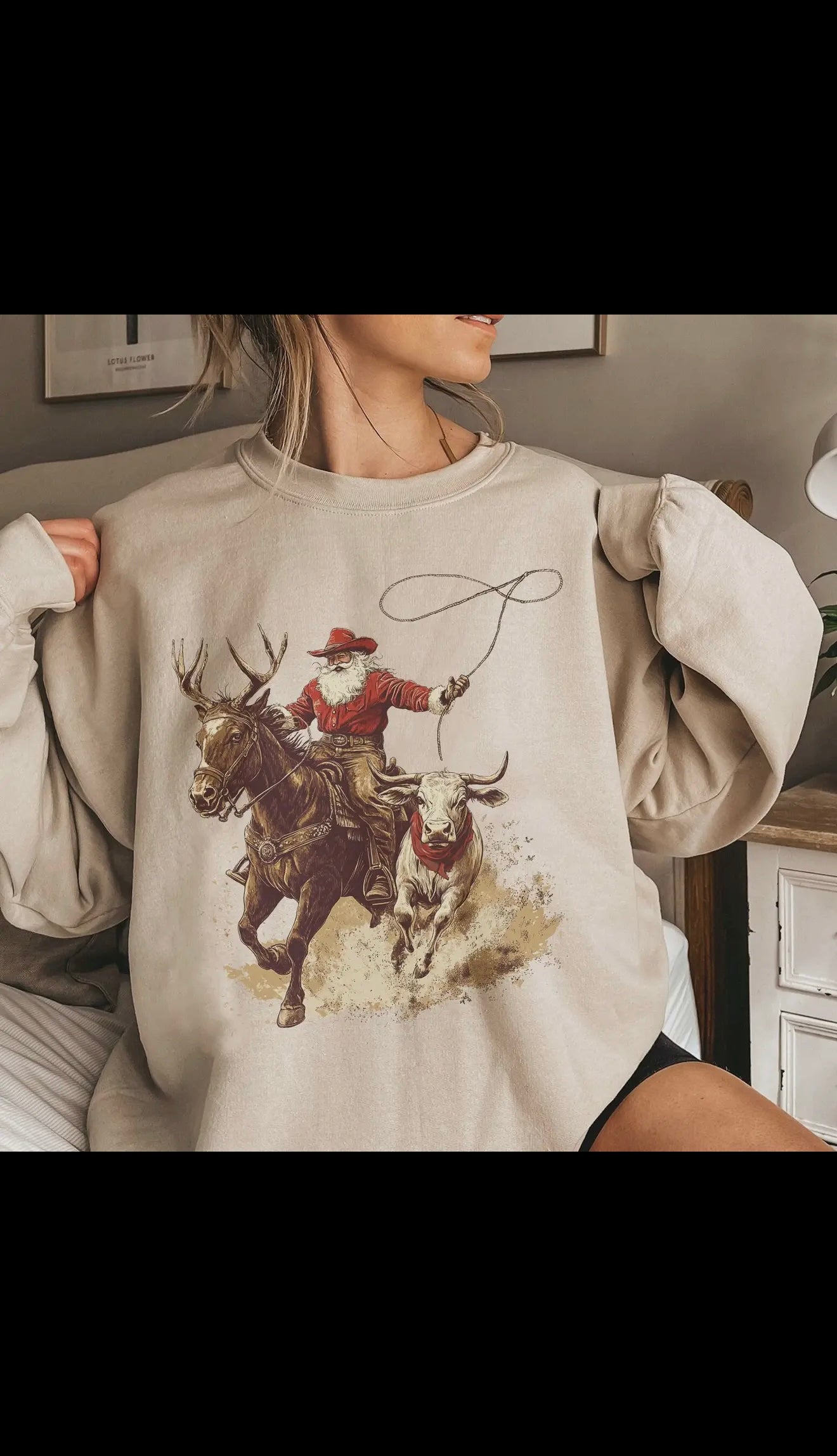 Wranglin’ Santa Crewneck