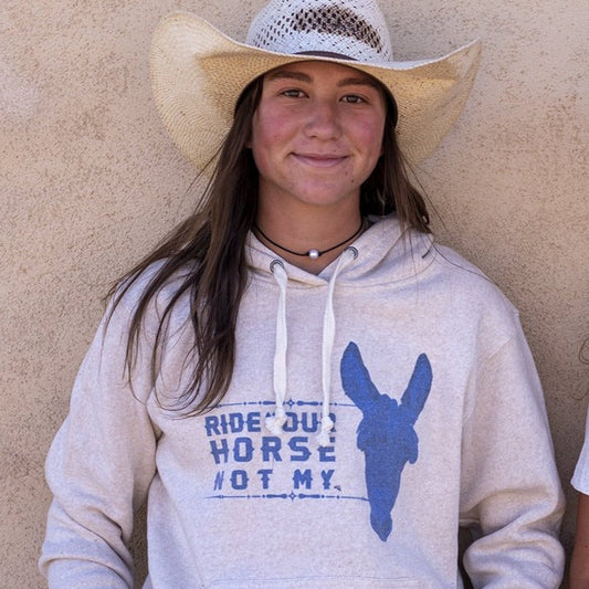 Ride Your Horse not my Ass Hoodie 🐴💙 Unisex