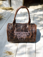 Highland Cow Vintage Leather Speedy Bag