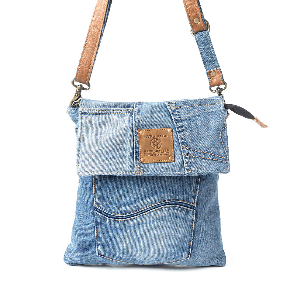 Myra Jaycee's Day Upcycled Denim Crossbody Bag