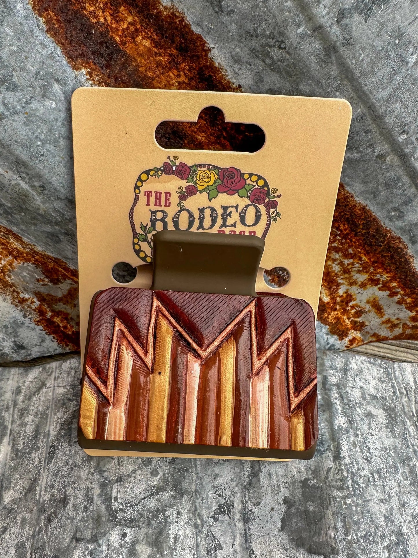 Small Southwest Hand-Tooled Leather Hair Clip