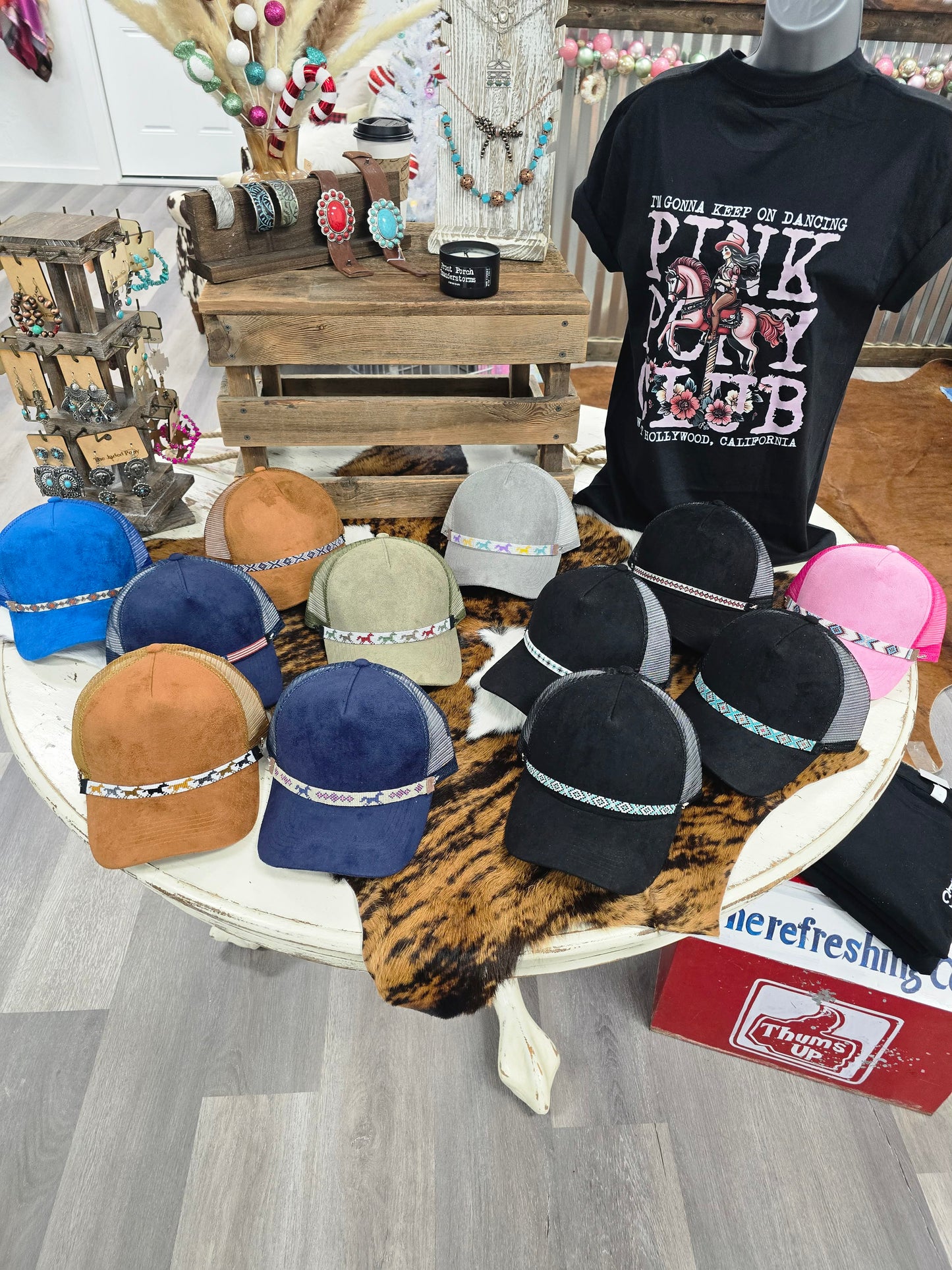 Faux Suede Ball Cap with Removable Hand-Beaded Hat Chain 🤠✨