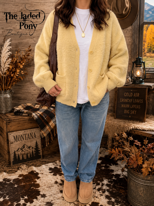 Button-Up V-Neck Cardigan