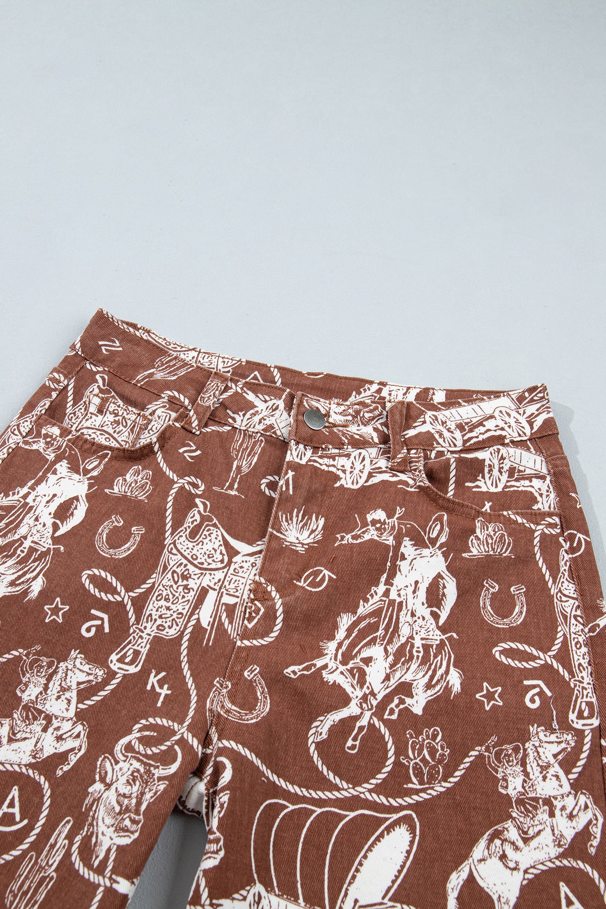 Western Print Wide-Leg Jeans — 2 Prints