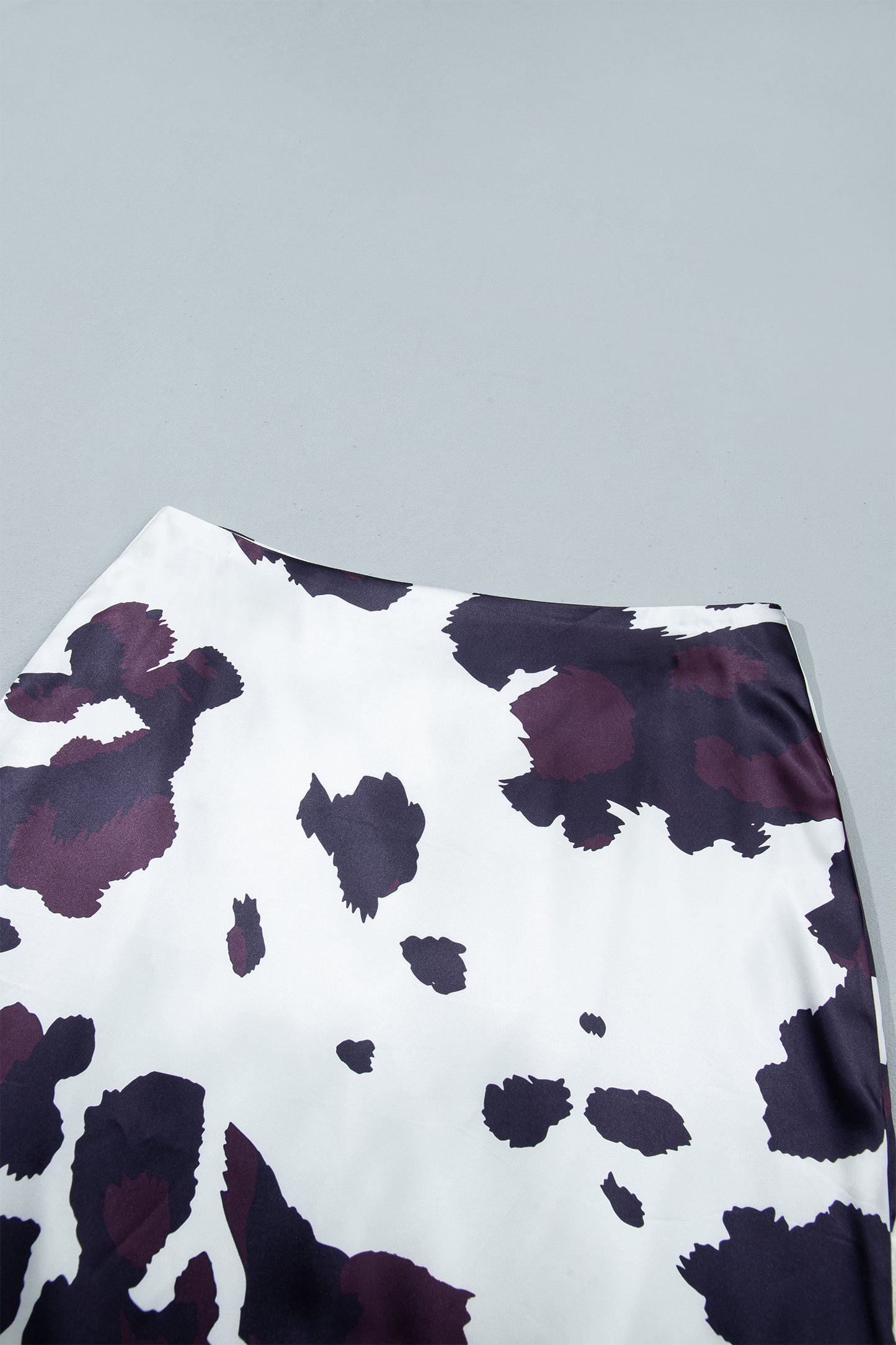 Cow Print Zip-Up Midi Skirt