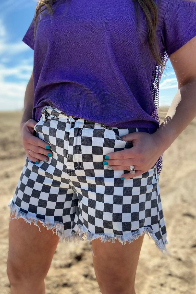 Kreek Denim Shorts - Check: 7/8