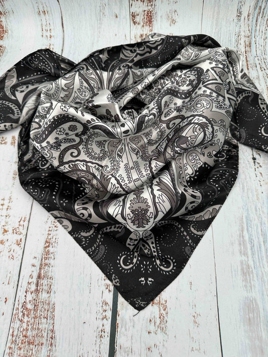Black & Gray Cascading Paisley