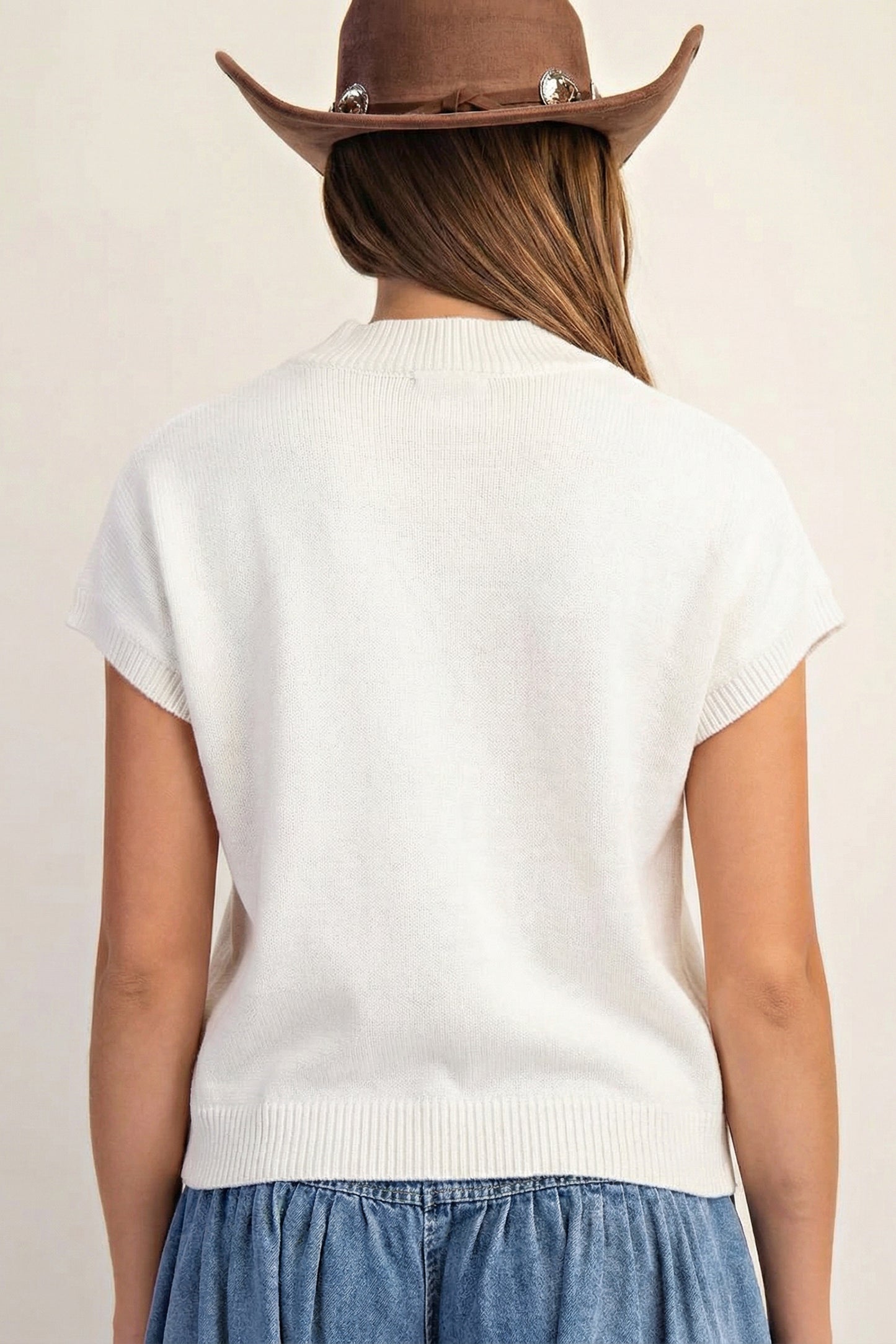 Parchment Corded Horseshoe Mock Neck Sweater Available in multiple colors