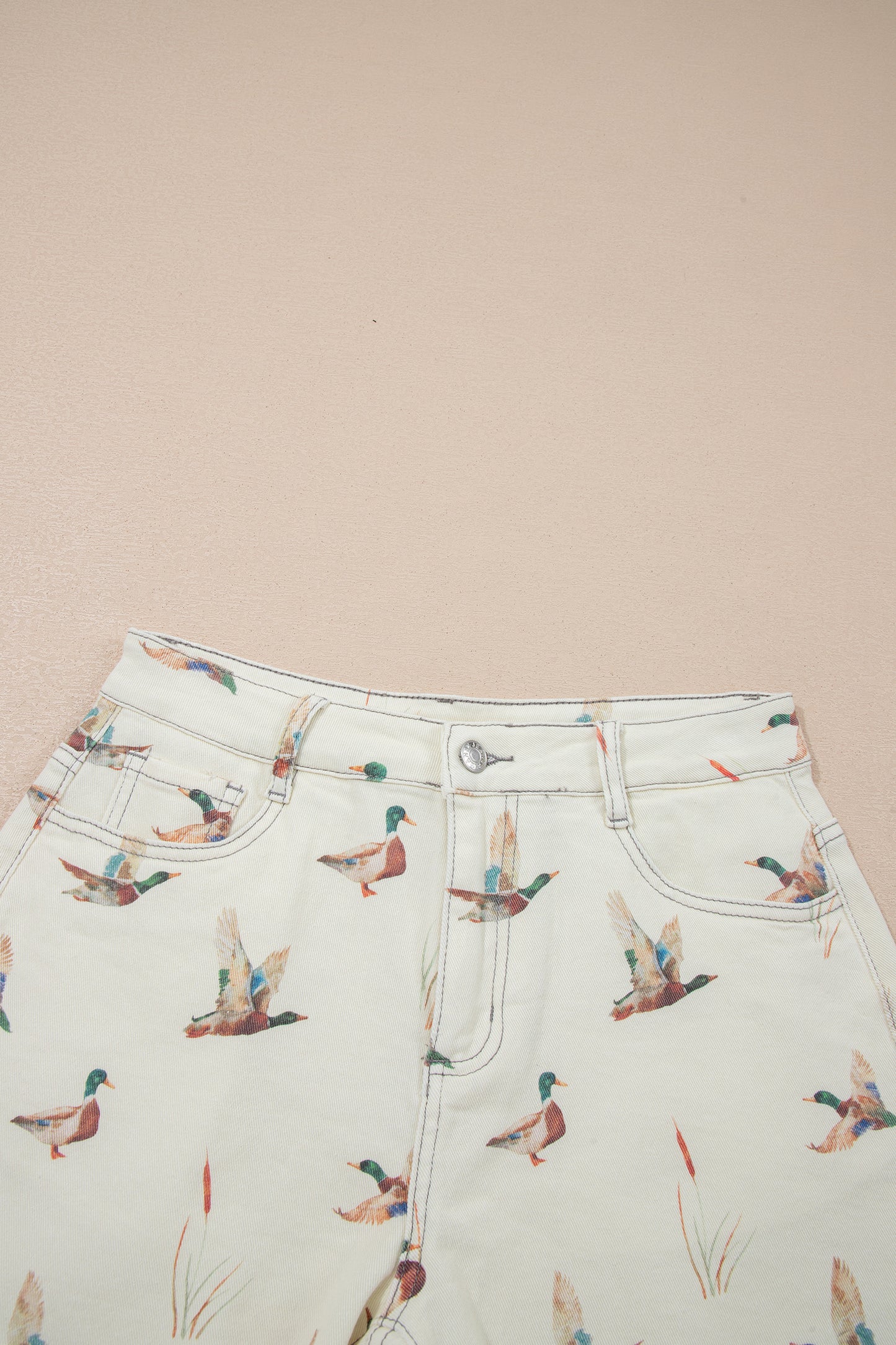 🦆🤠 Wild Duck Mallard High Waist Denim Shorts