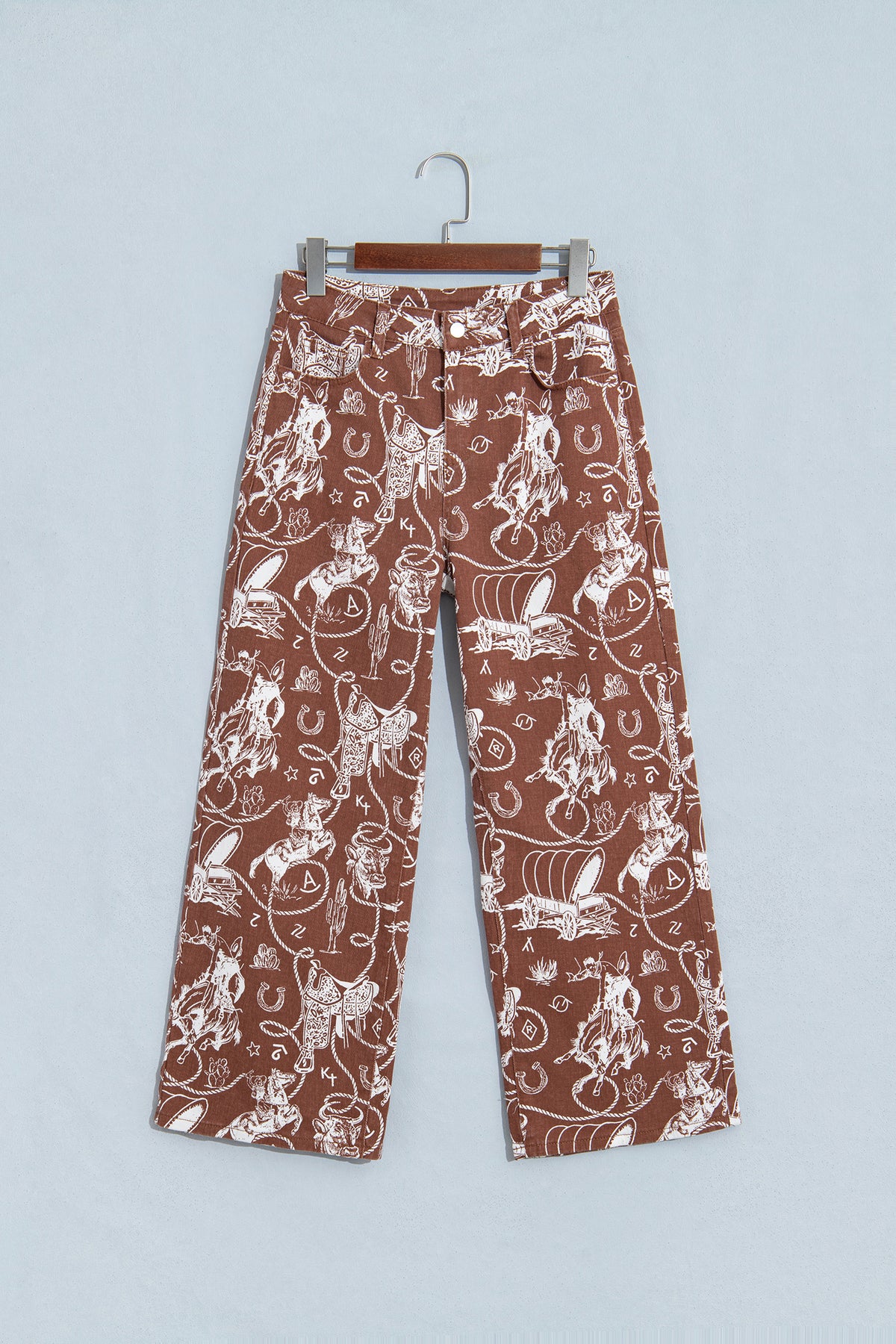 Western Print Wide-Leg Jeans — 2 Prints