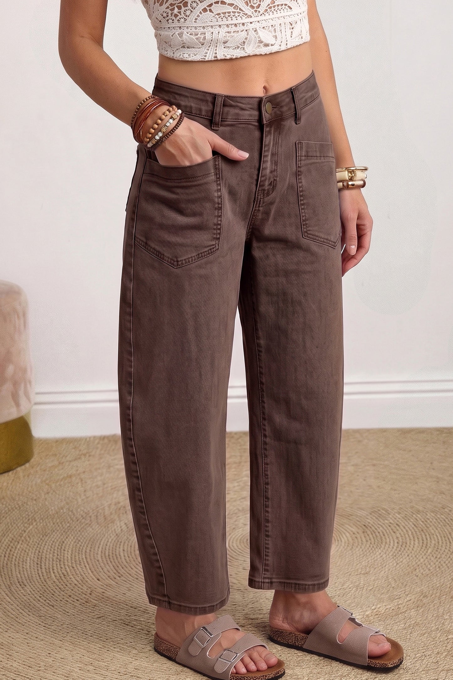 Coffee Run Barrel Jeans