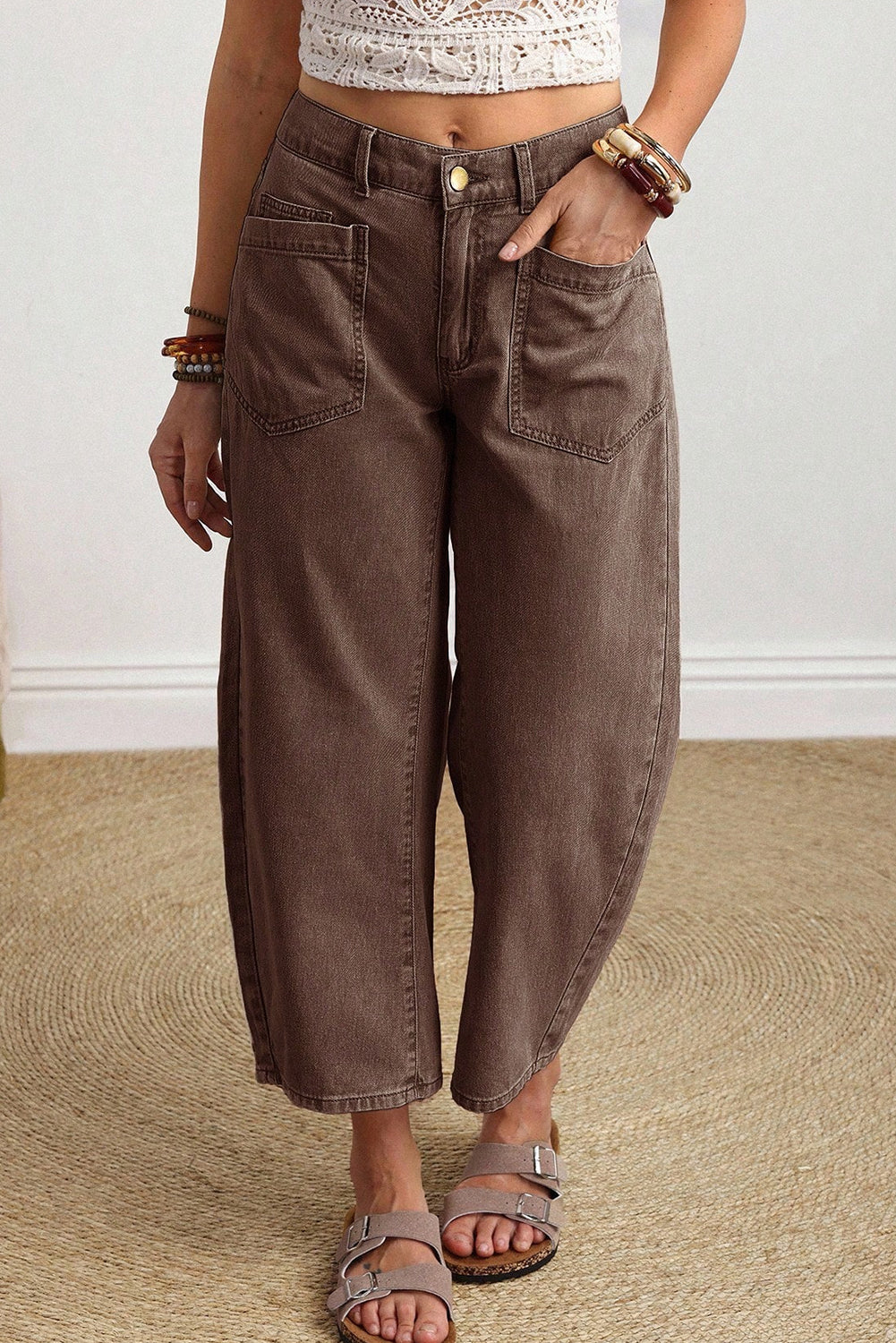 Coffee Run Barrel Jeans