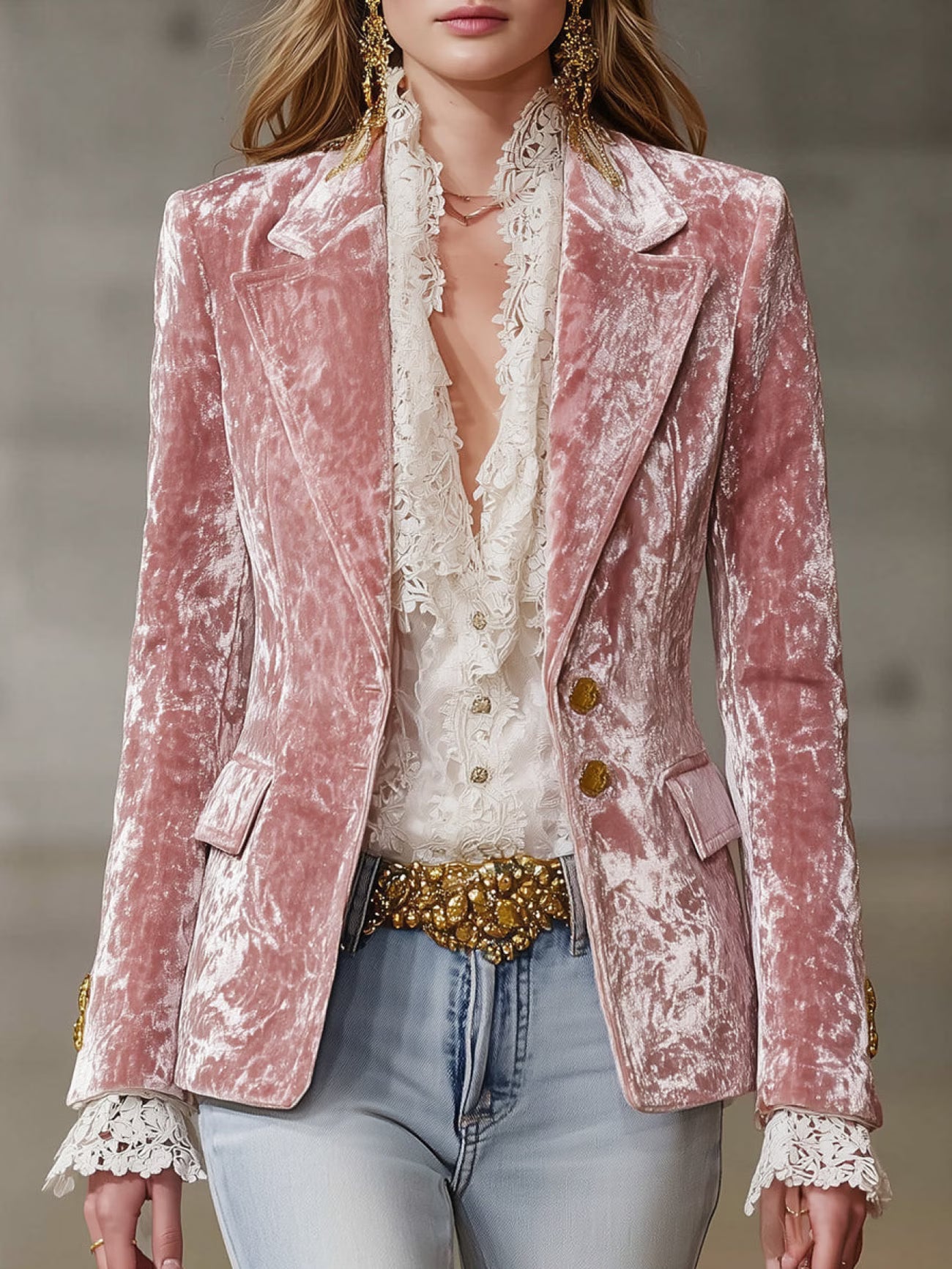 Pink Velvet Blazer