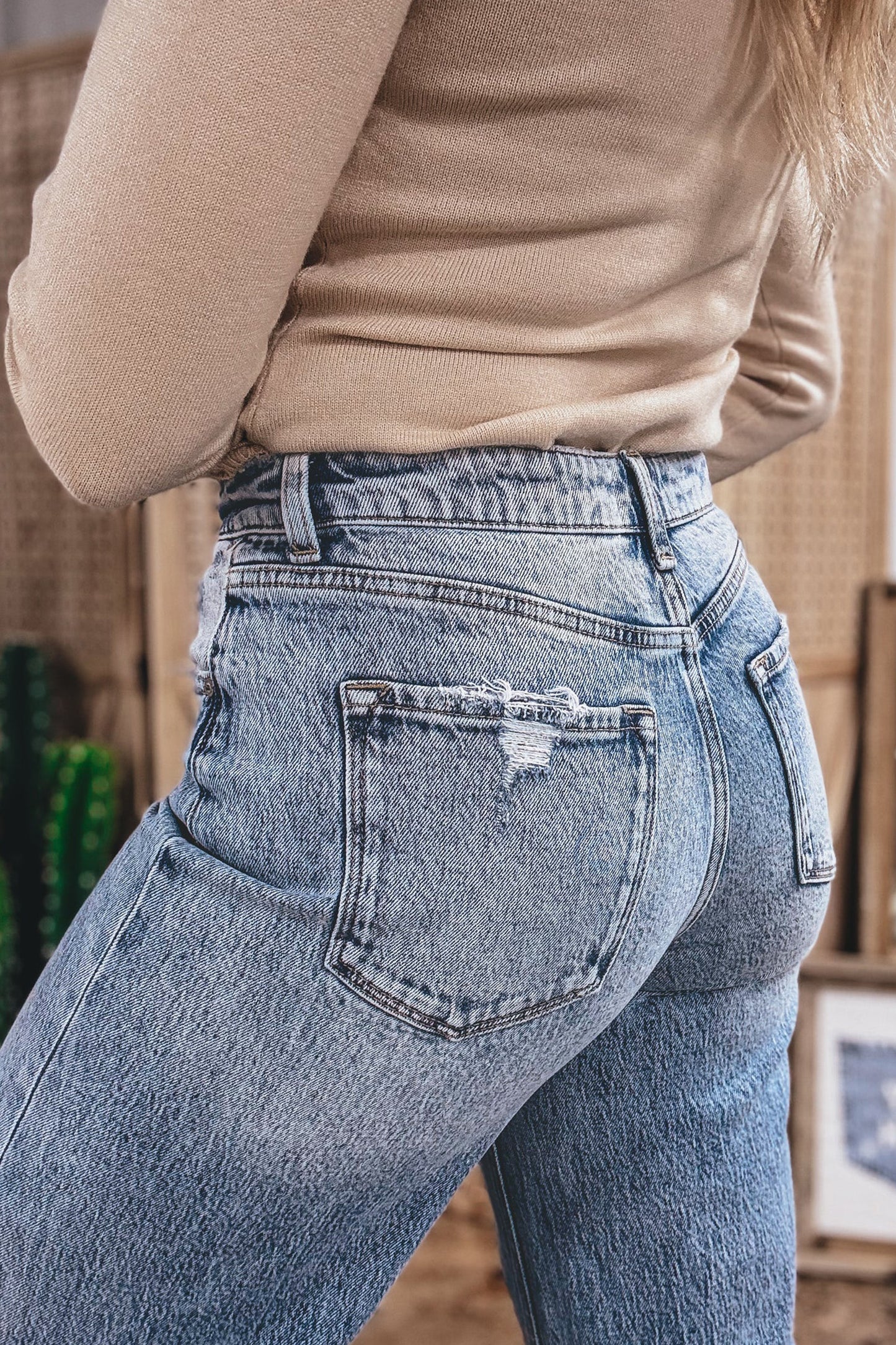 Ashleigh Blue Cuffed Straight Jeans