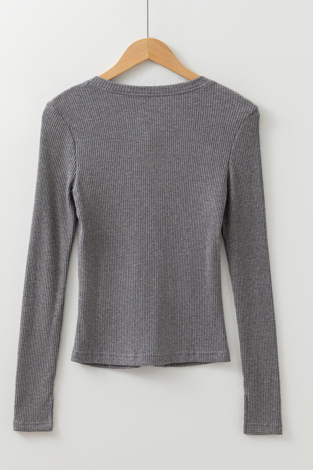 Ribbed Knit Button Down Slim Cardigan