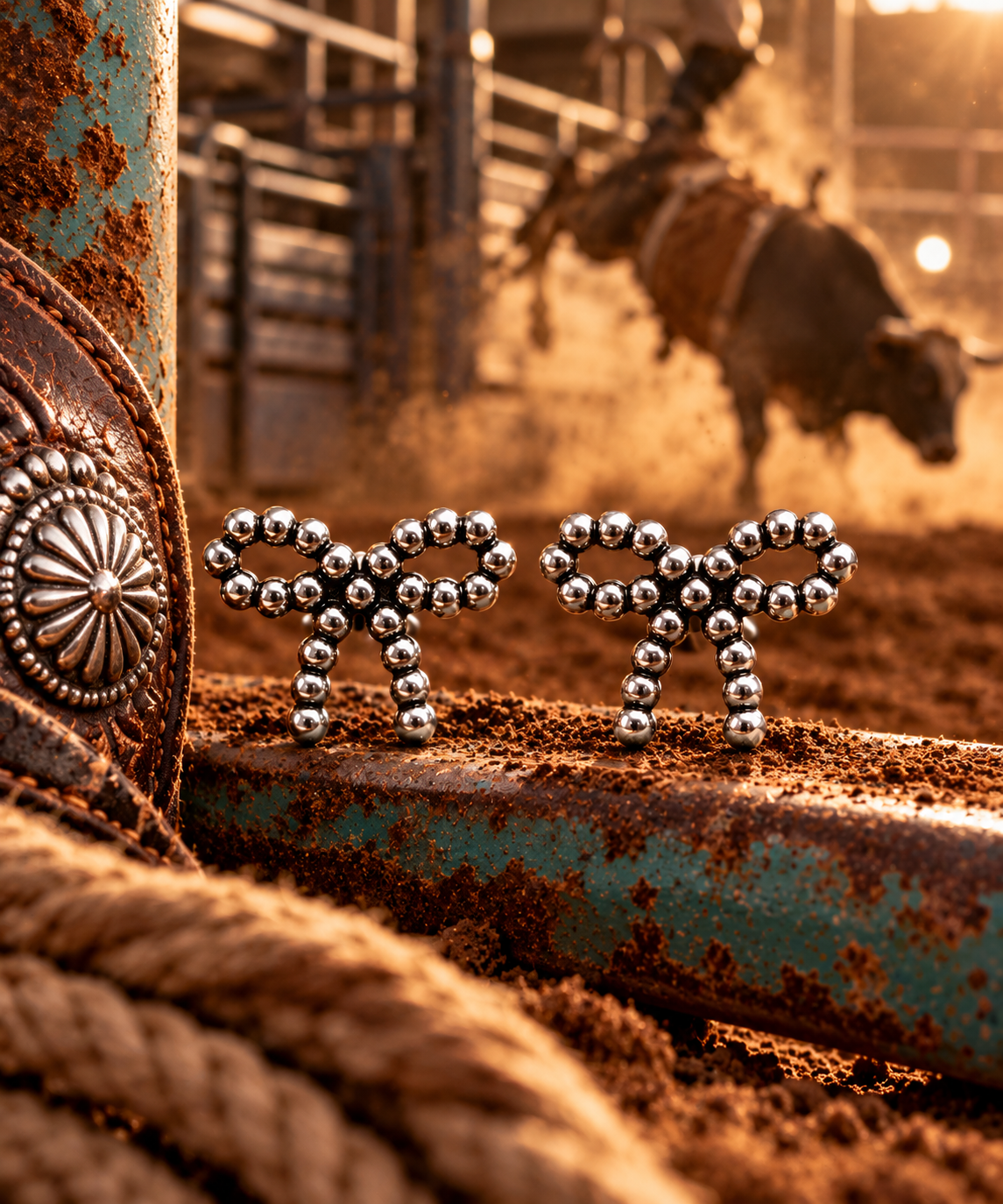 Western Metal Ribbon Post Earring