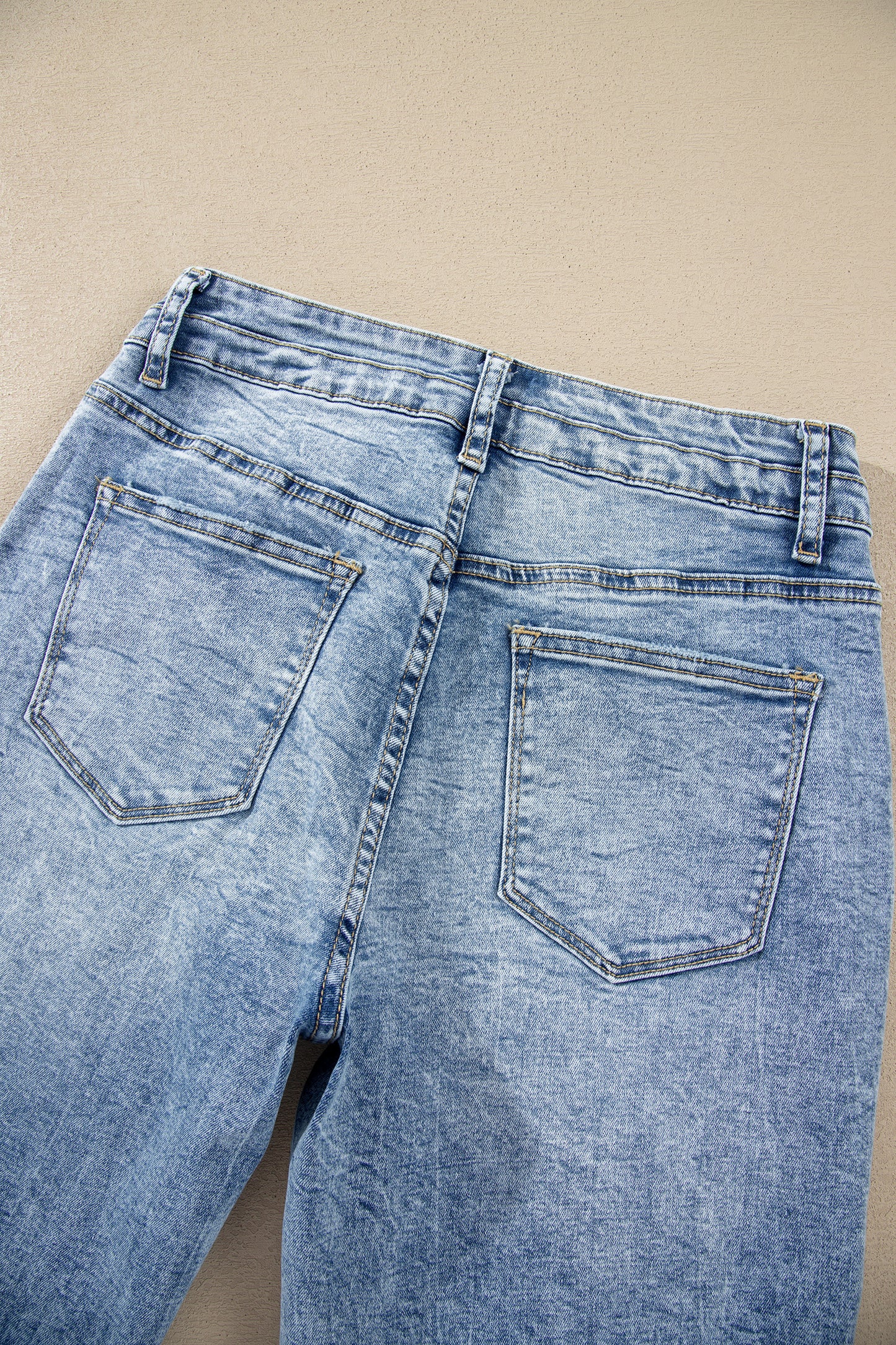 Beau Blue Acid Wash High-Rise Flare Jeans