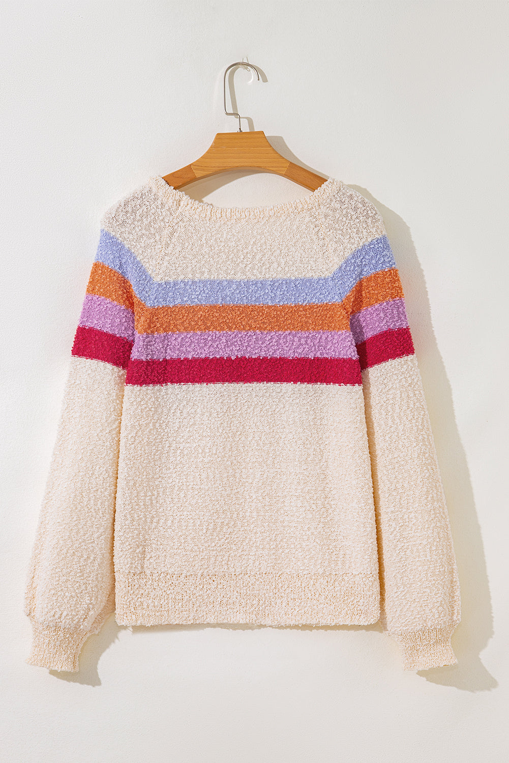 Jet Stream Striped  Loose Sleeve  Sweater