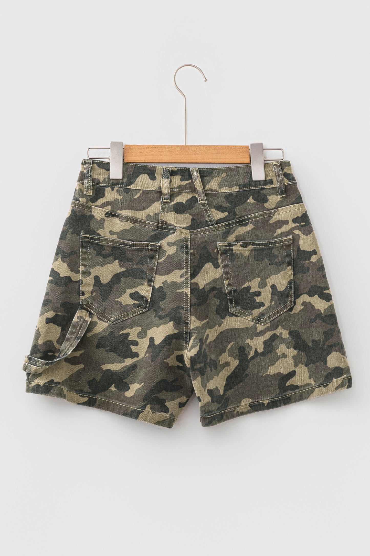💚🌵 Green Camouflage High Rise Denim Shorts