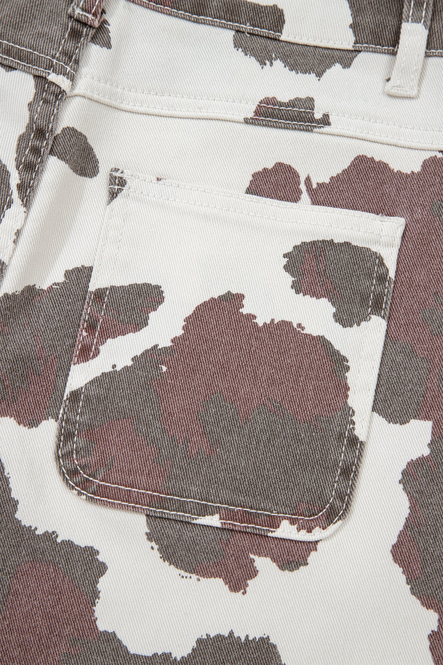 Brown Cow Print Multi Pocket Jeans