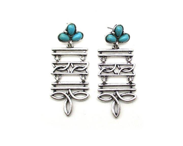 Western Boot Stitch Dangle Earring