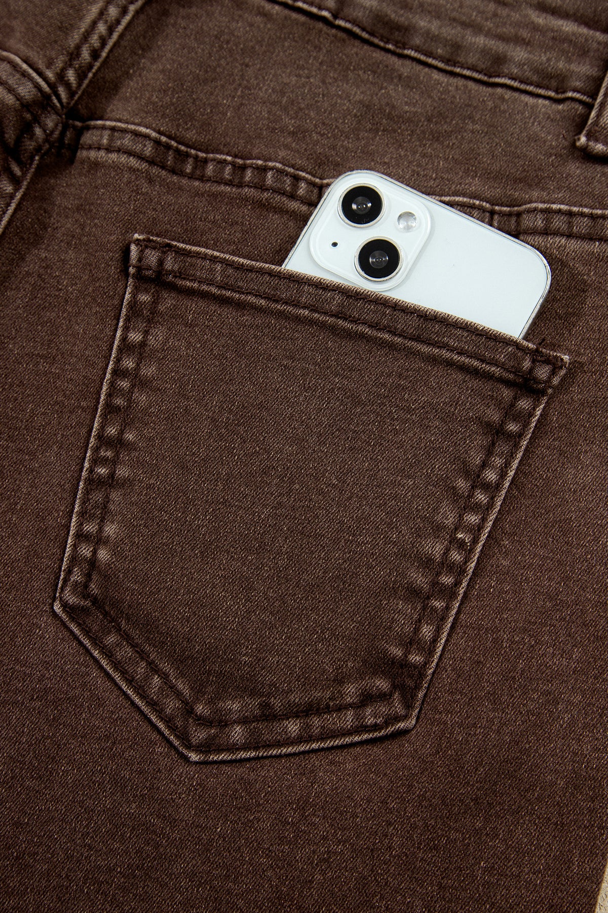 Navy Blue Studded Detail Straight Leg Casual Loose Jeans