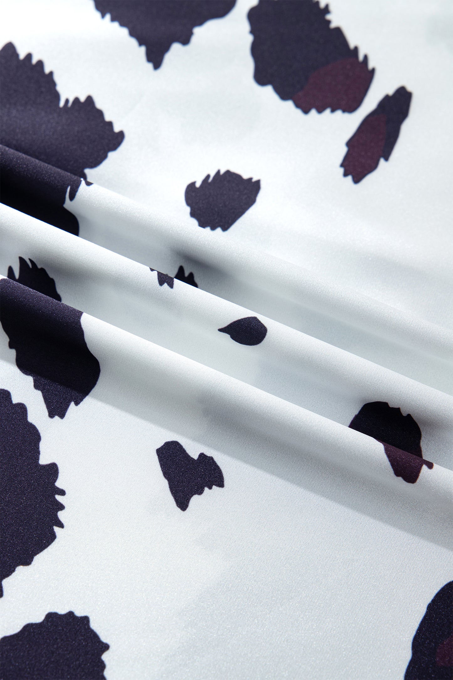 Cow Print Zip-Up Midi Skirt