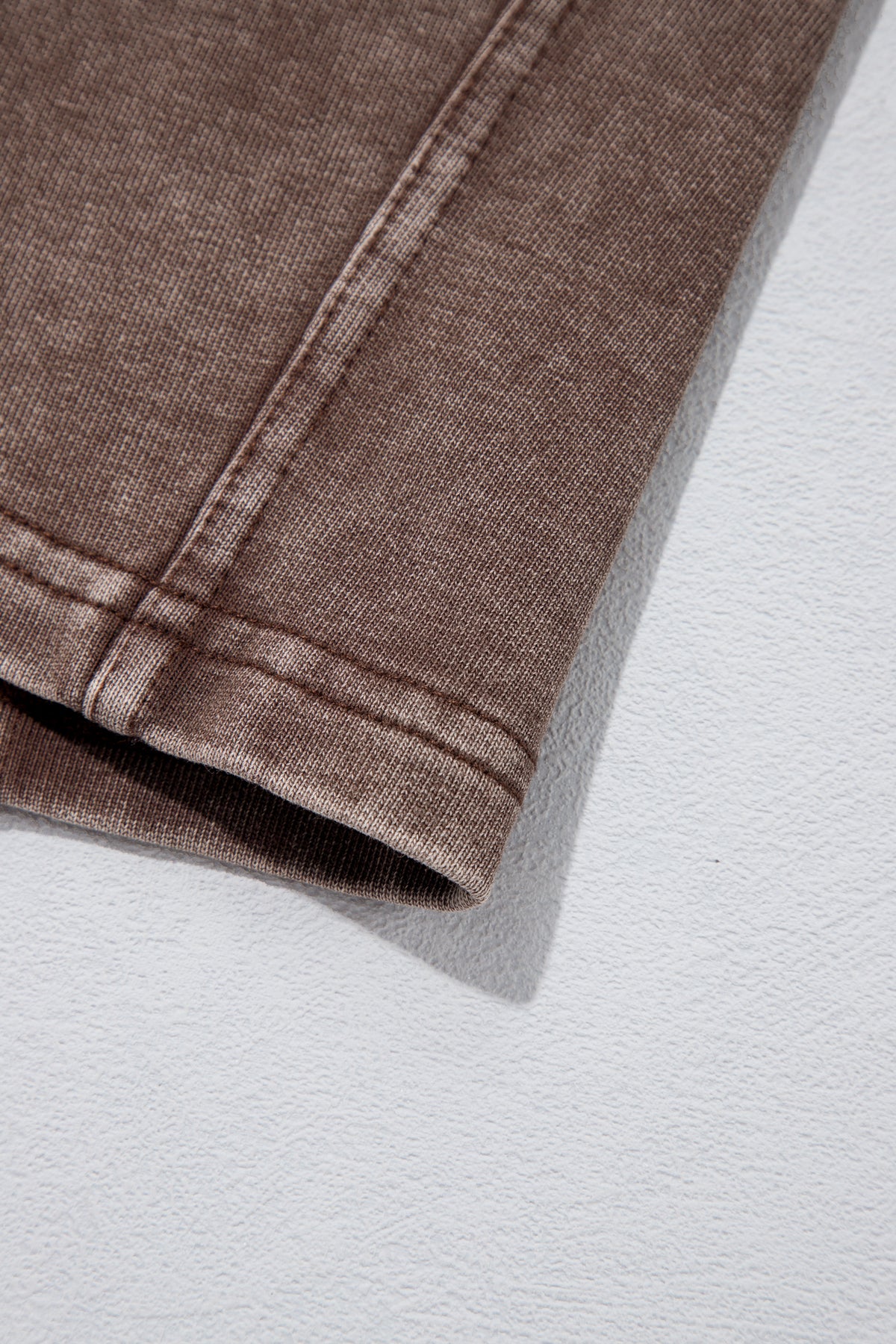 Coffee Mineral Wash Elastic Waist Barrel Pants