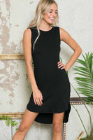 SLEEVELESS HI-LOW DRESS