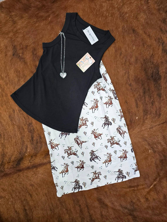 Vintage Cowboy Print Skirt