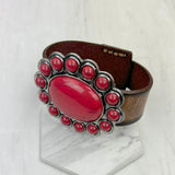 Brown Leather Bracelet with Large  Concho 💙
