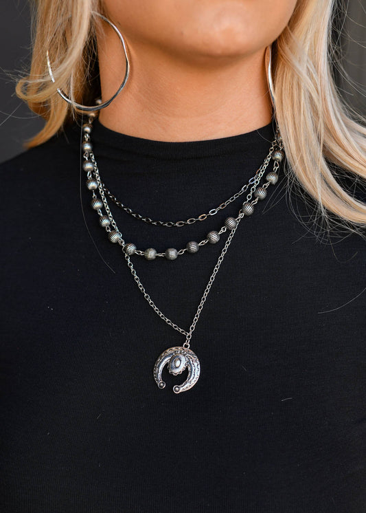 2-Tone Chain Necklace with Naja Pendant