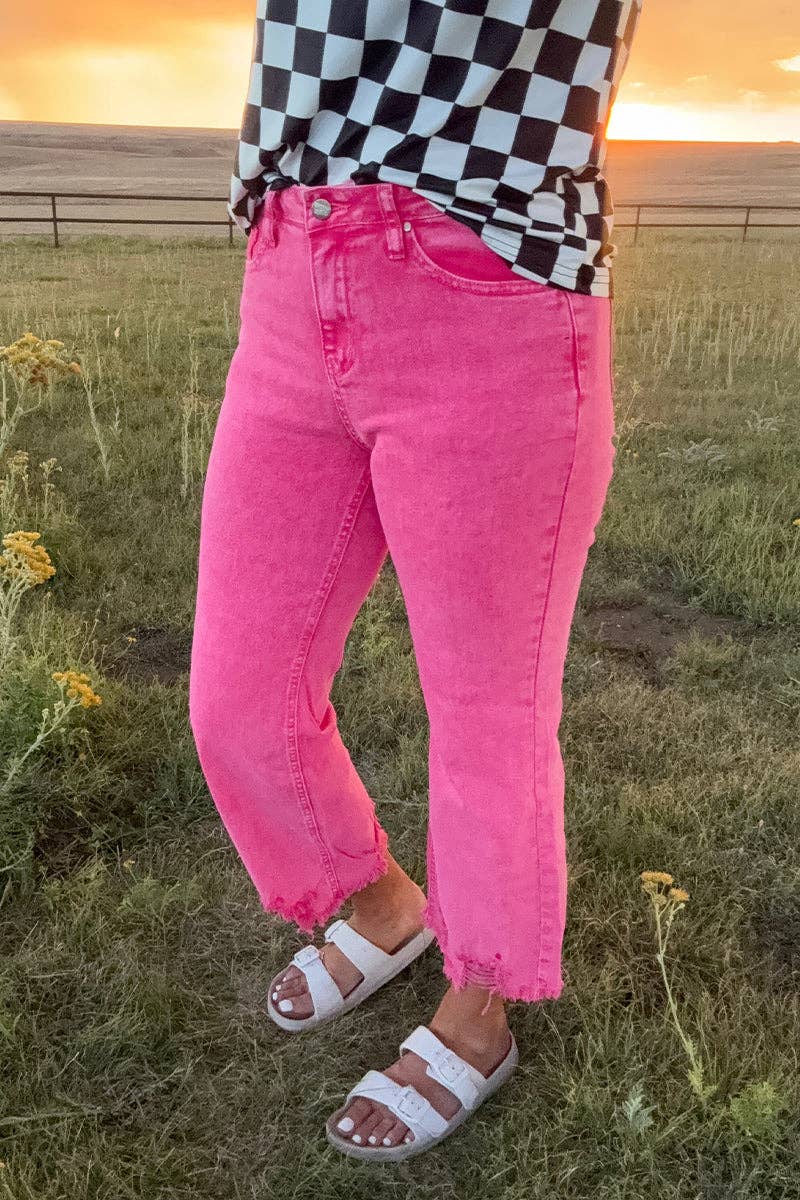 Outlaw Crop Jeans - Pink: 7/8