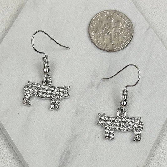 Clear Crystal Piggy Earrings