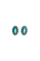 Elongated Turquoise Post Earring