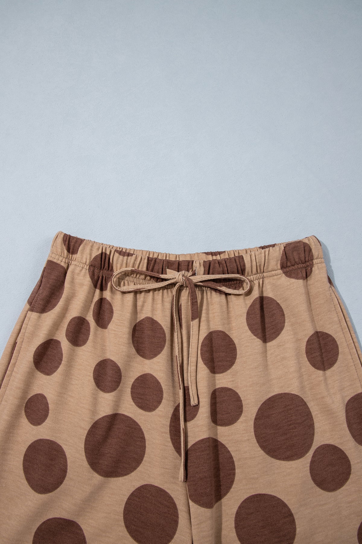 Polka Dot Long Sleeve Top & Drawstring Pants Set