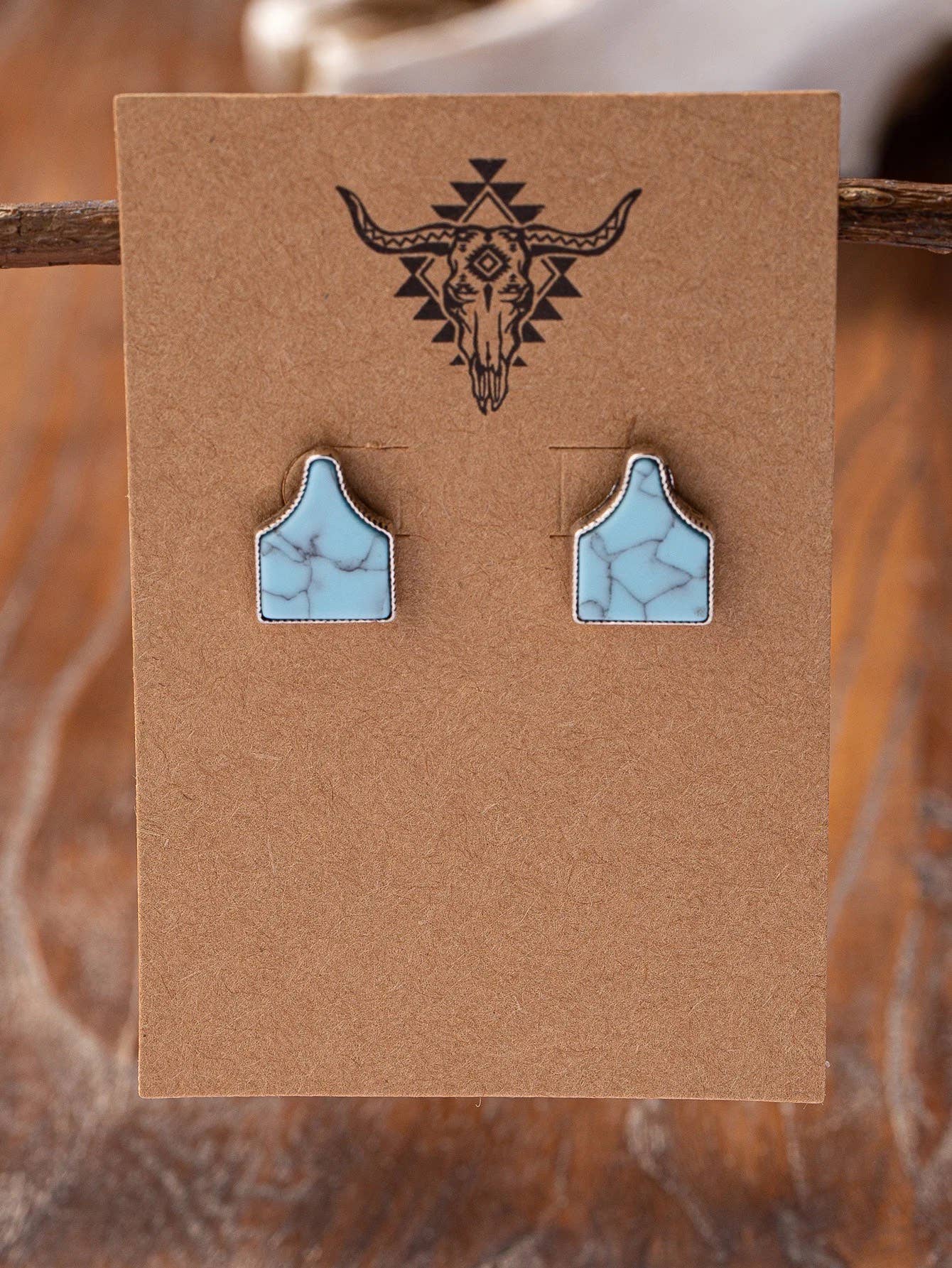 Cow Tag Stud Earrings in multiple styles
