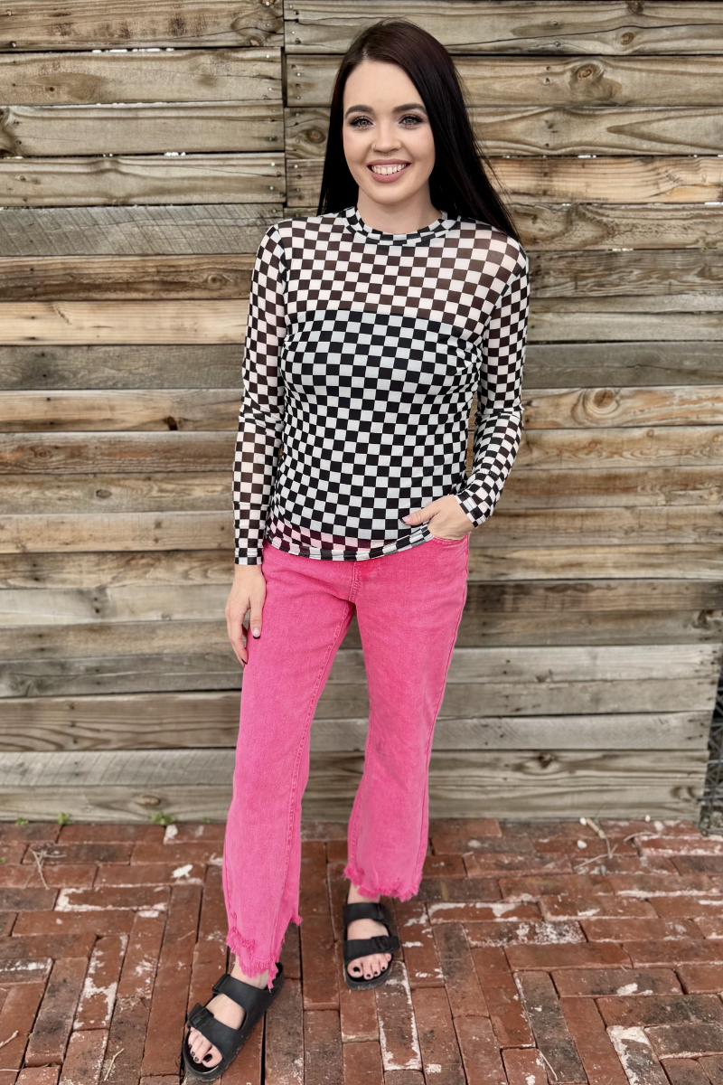 Outlaw Crop Jeans - Pink: 3/4