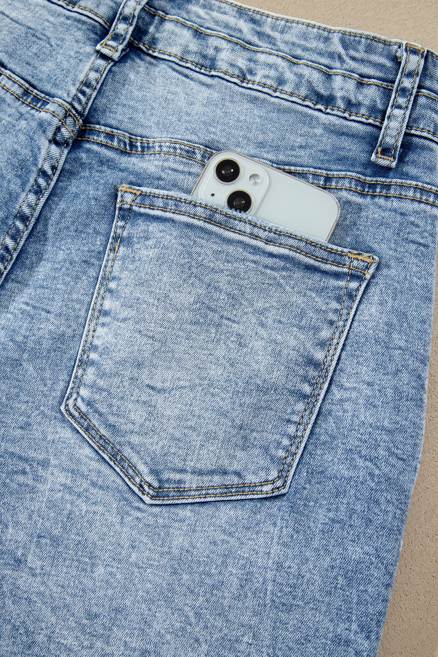 Beau Blue Acid Wash High-Rise Flare Jeans