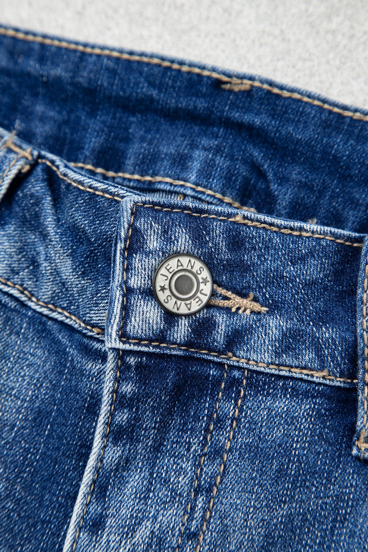 Blue Western Embroidered Flare Jeans
