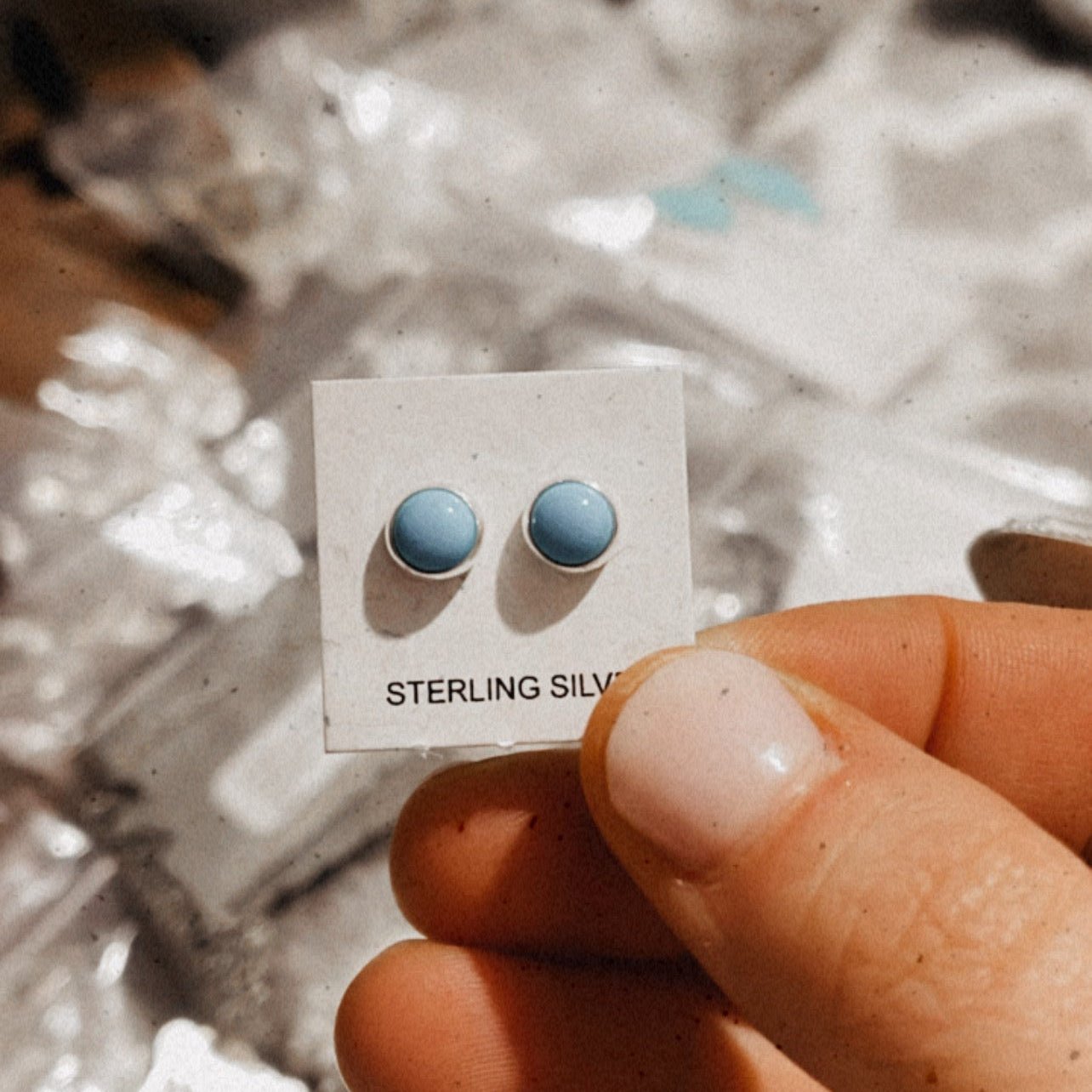 Mini Turquoise Stud Earrings – 8mm Sterling Silver Western Studs