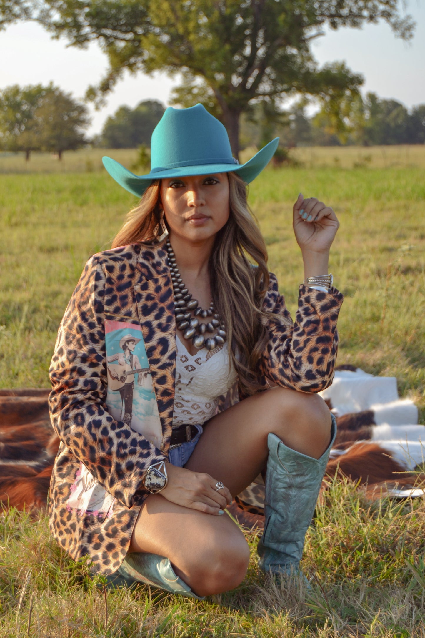 The Baha Ranch Retro Pop Western Collage Blazer | Includes Plus Sizes