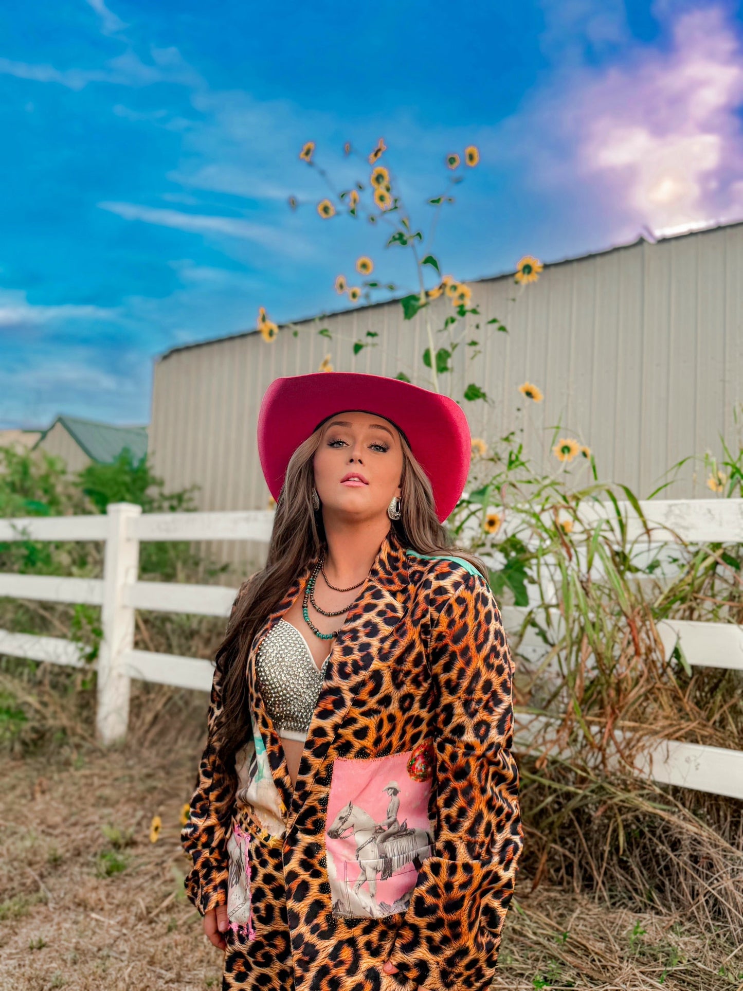 The Baha Ranch Retro Pop Western Collage Blazer | Includes Plus Sizes