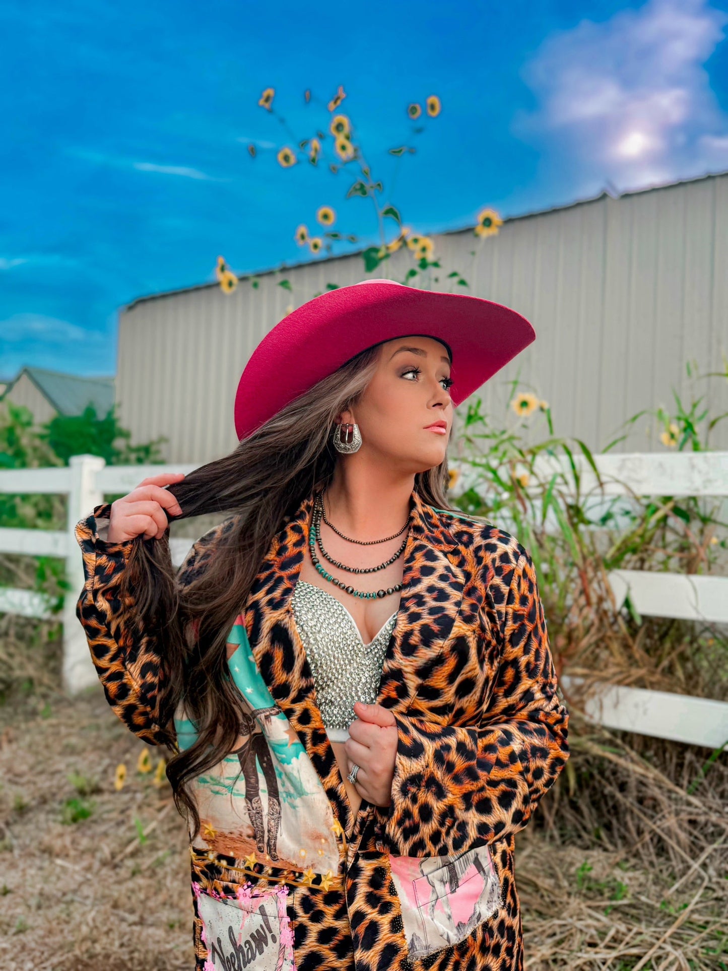 The Baha Ranch Retro Pop Western Collage Blazer | Includes Plus Sizes